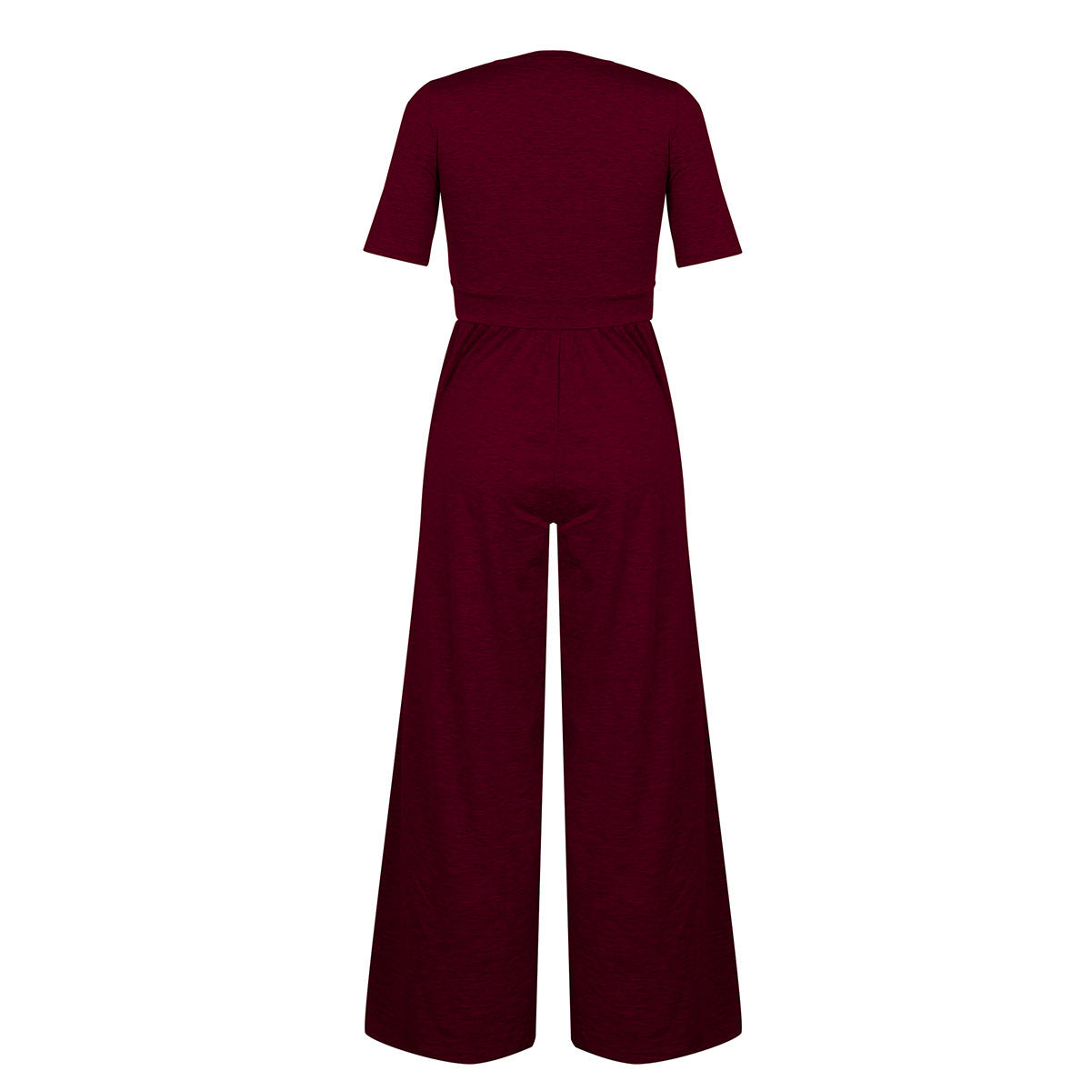 U-neck Short-sleeved Loungewear Wide-legged Jumpsuits