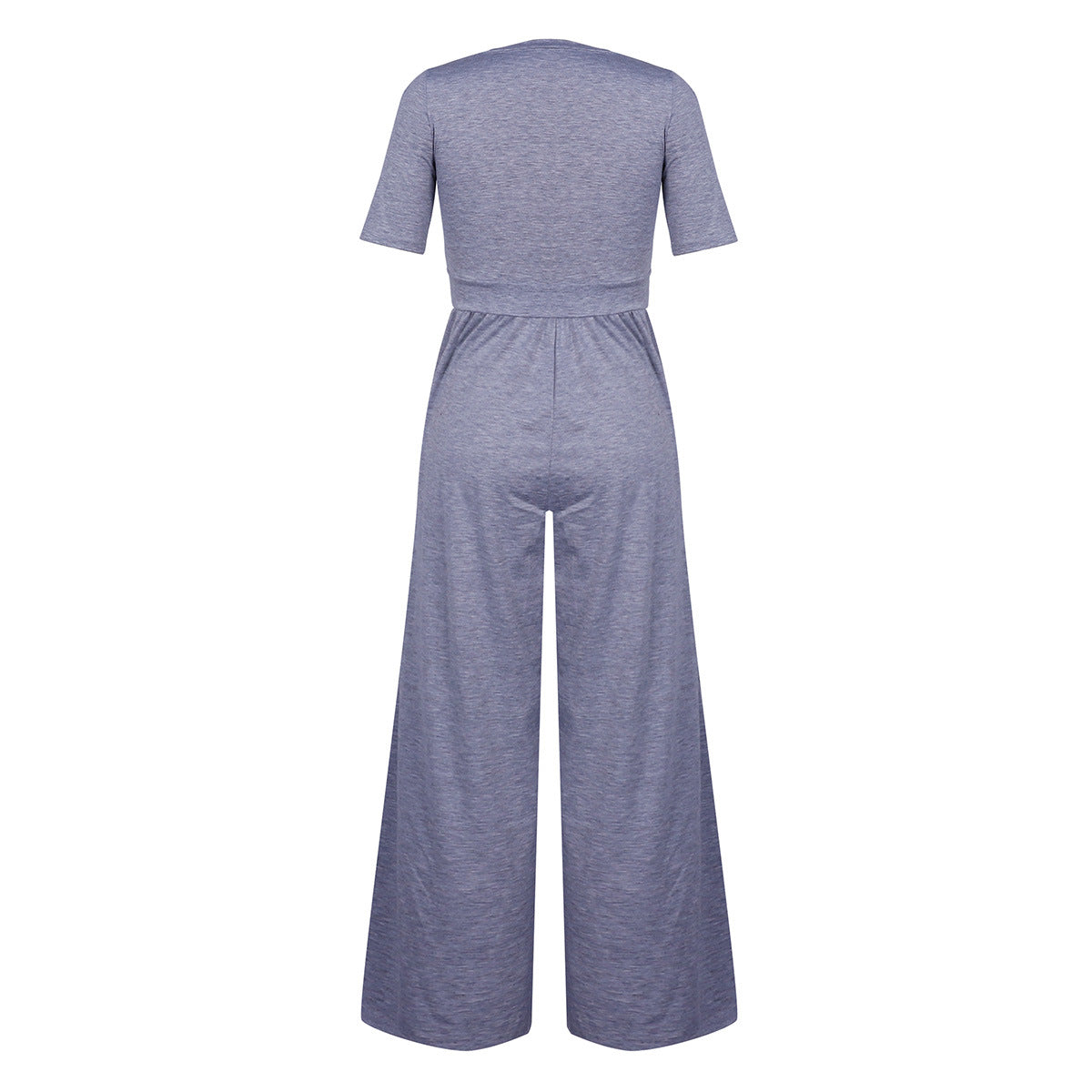 U-neck Short-sleeved Loungewear Wide-legged Jumpsuits