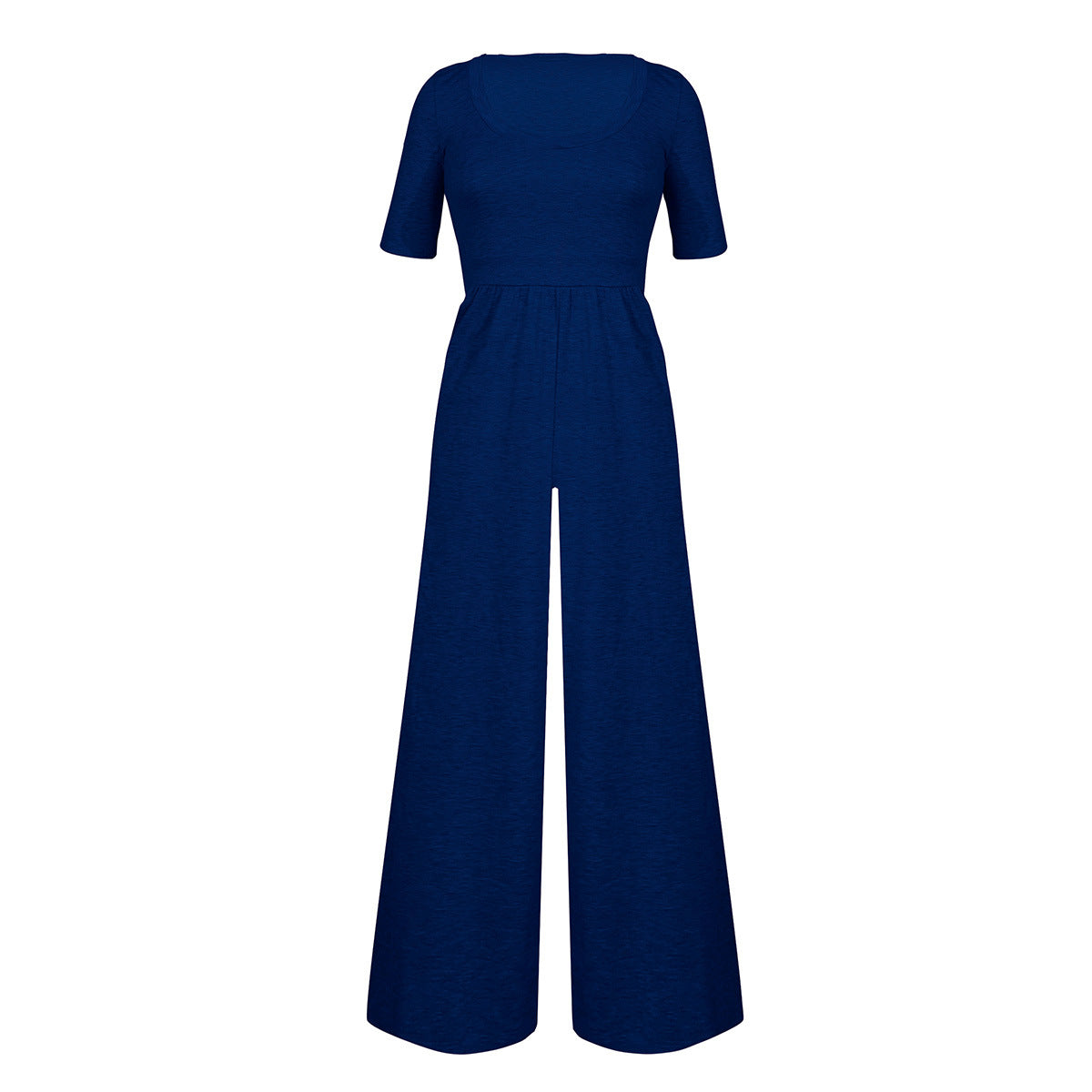 U-neck Short-sleeved Loungewear Wide-legged Jumpsuits