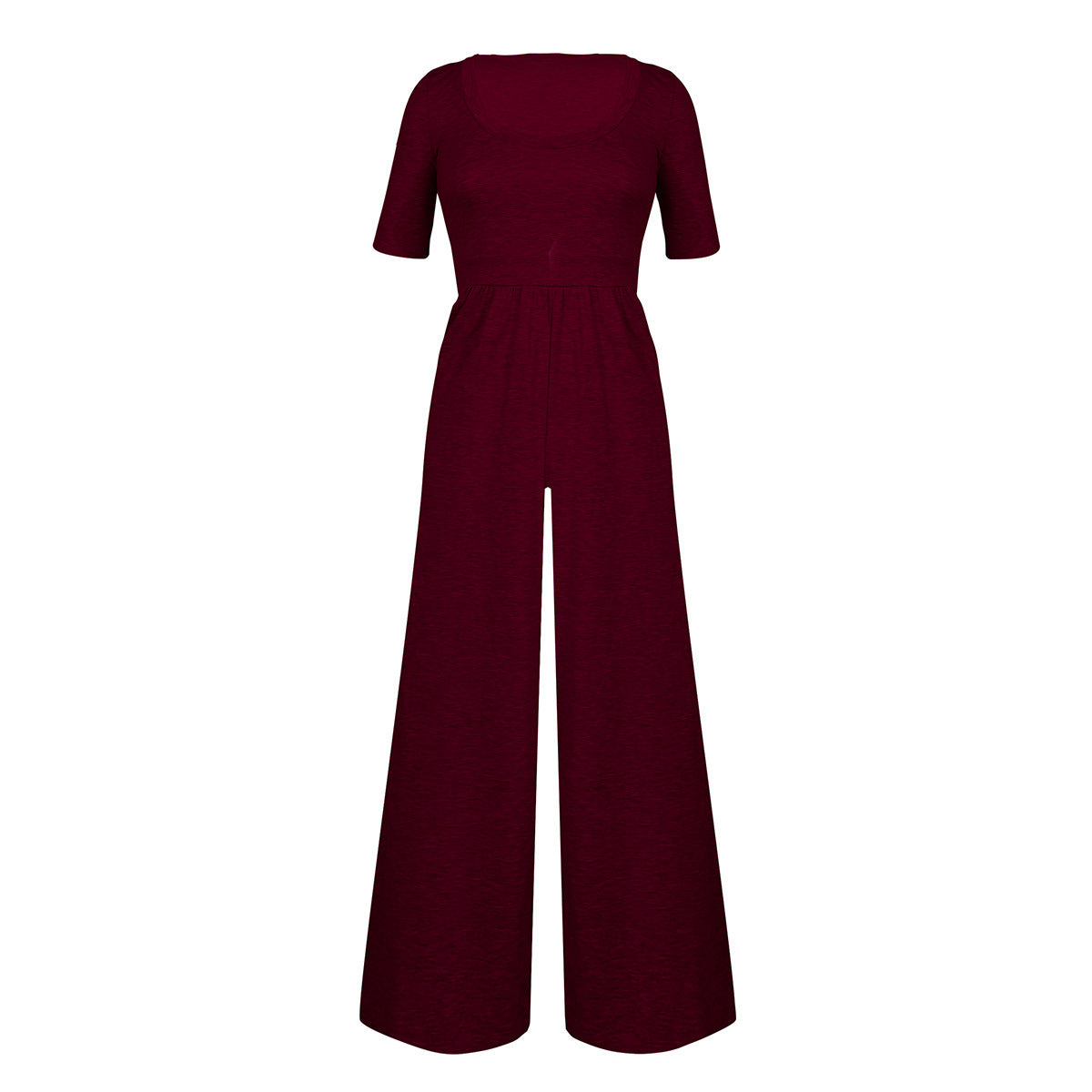 U-neck Short-sleeved Loungewear Wide-legged Jumpsuits