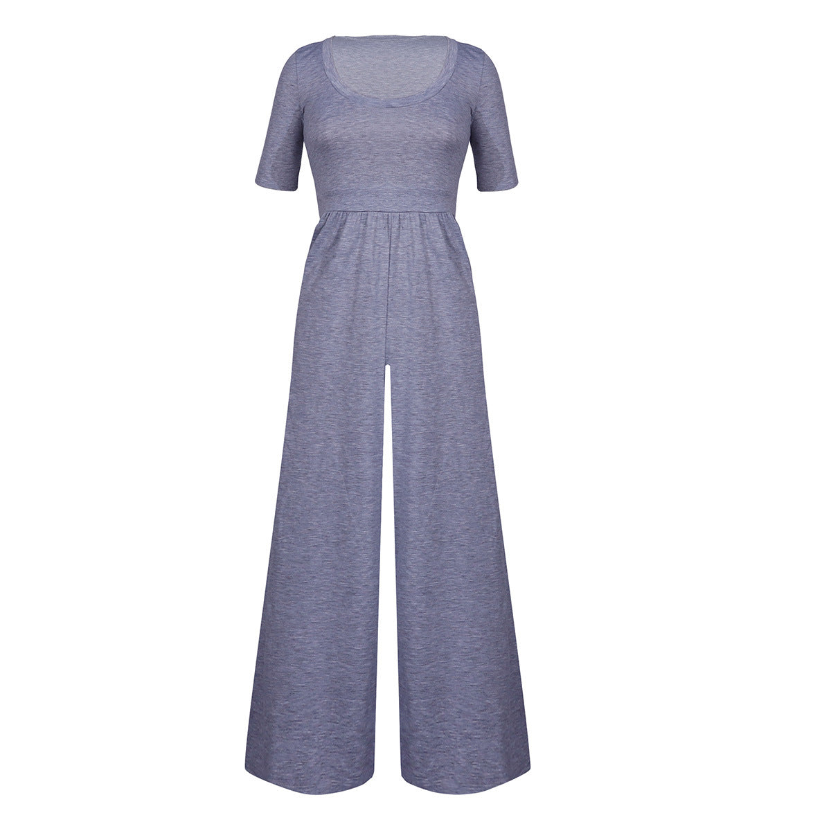 U-neck Short-sleeved Loungewear Wide-legged Jumpsuits