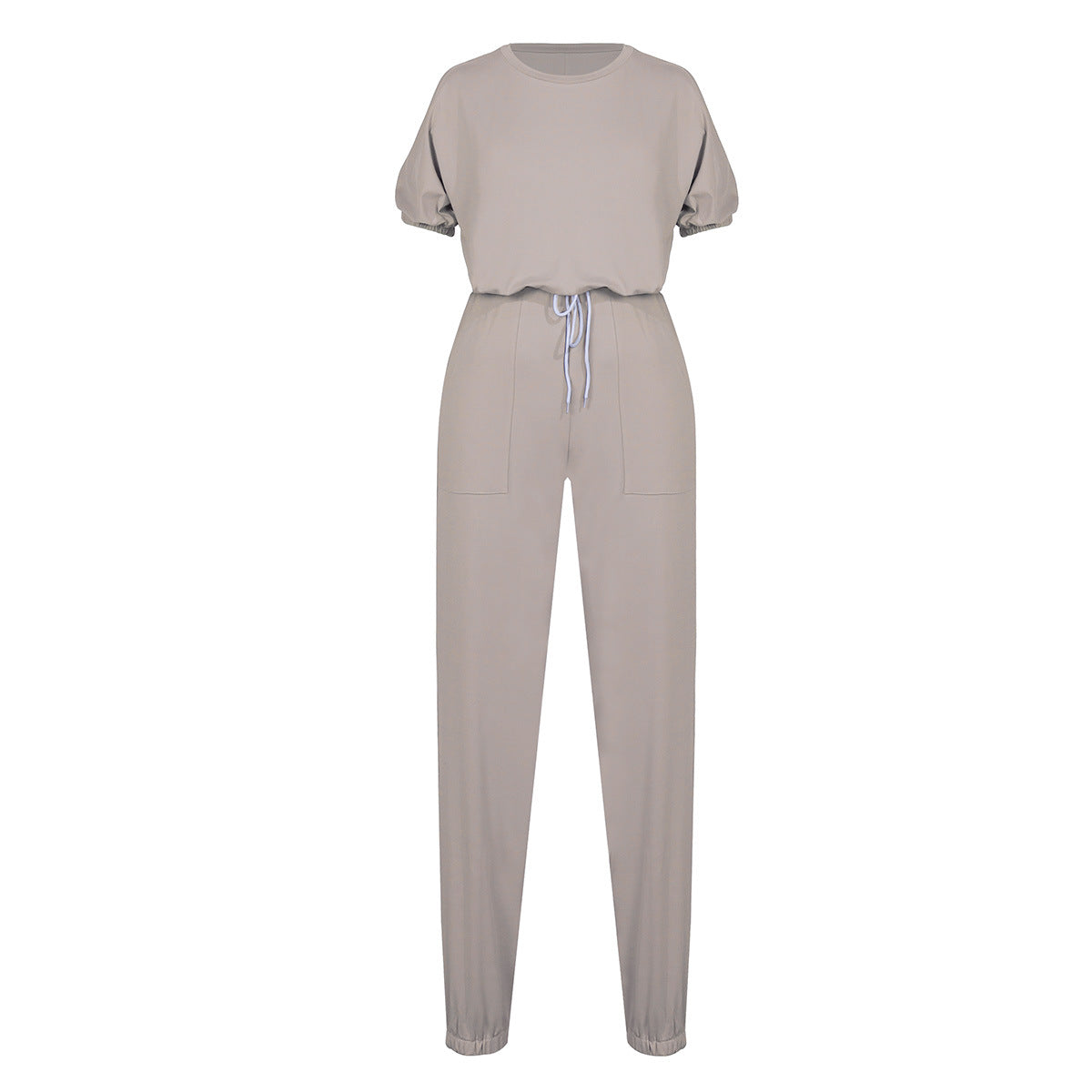 Casual Puff Bubble Sleeves Lace-up Loungewear Two-piece Set