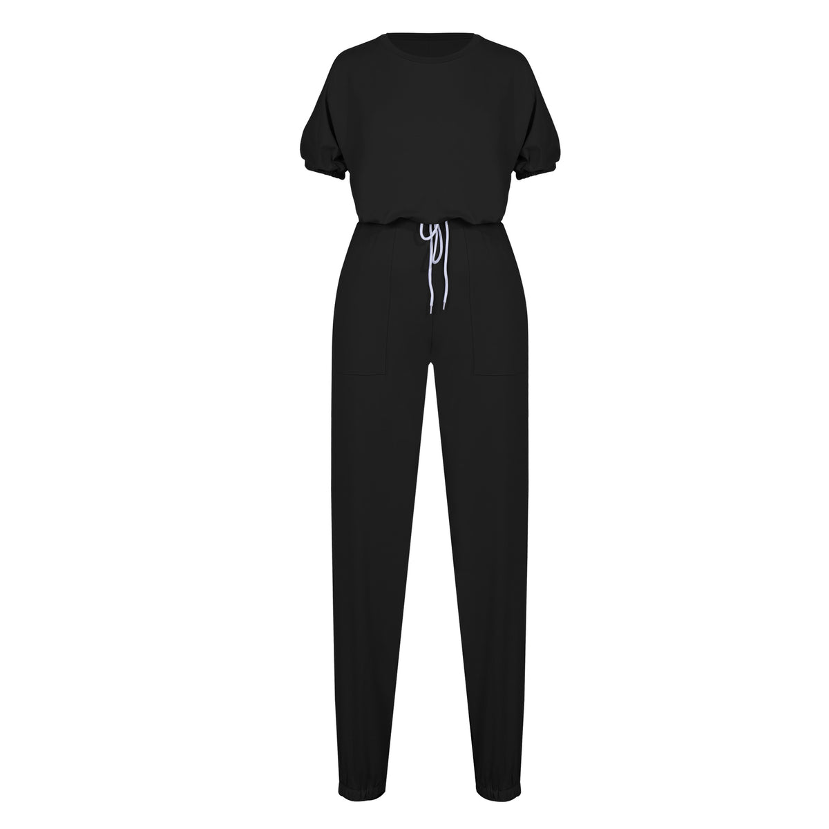 Casual Puff Bubble Sleeves Lace-up Loungewear Two-piece Set