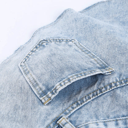 Irregular Hem Denim Shorts Jeans Hot Pants