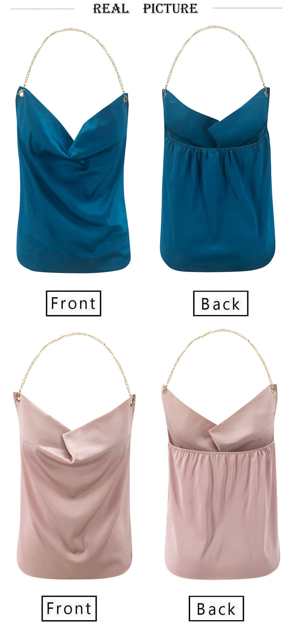 Backless Metal Halter Suspenders Tops