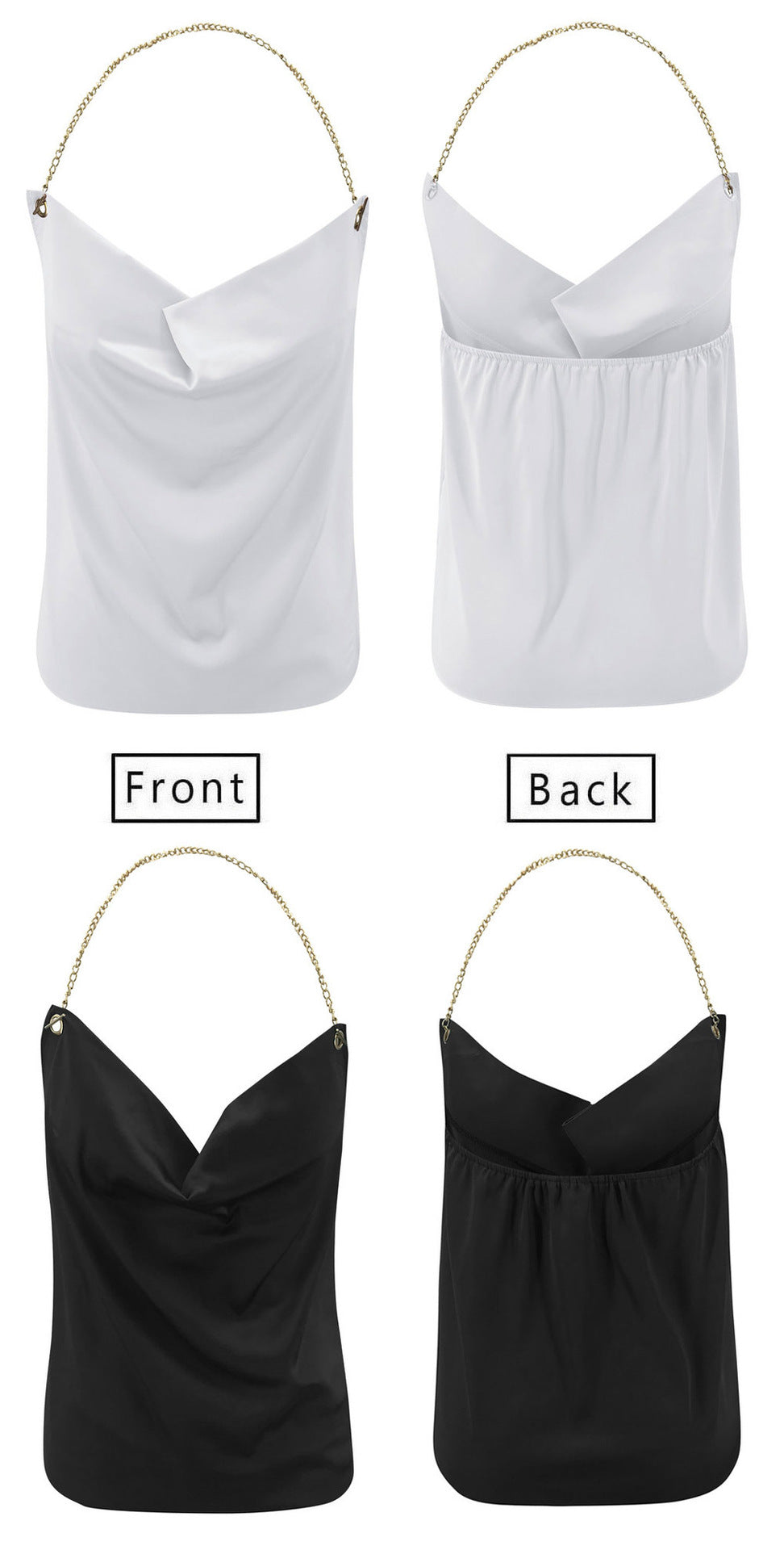 Backless Metal Halter Suspenders Tops