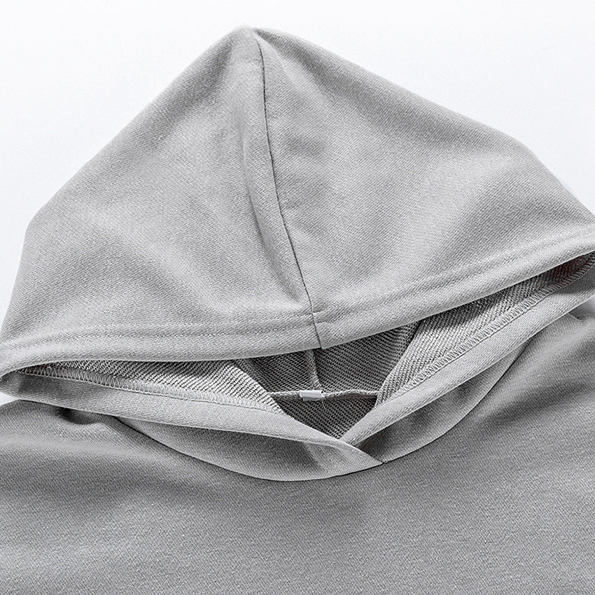 Gray Hooded Sleeveless Casual Loungewear Two-piece Set