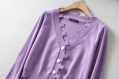 Single-breasted Irregular Knitting Sweater Cardigan