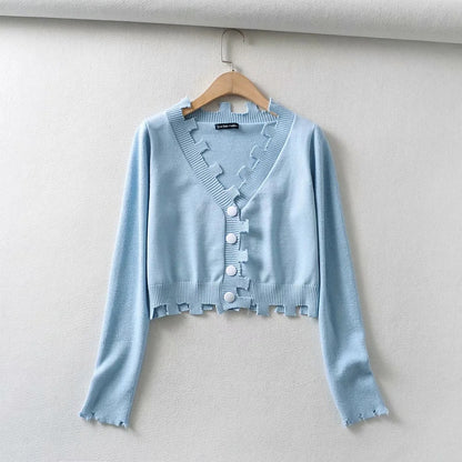 Single-breasted Irregular Knitting Sweater Cardigan