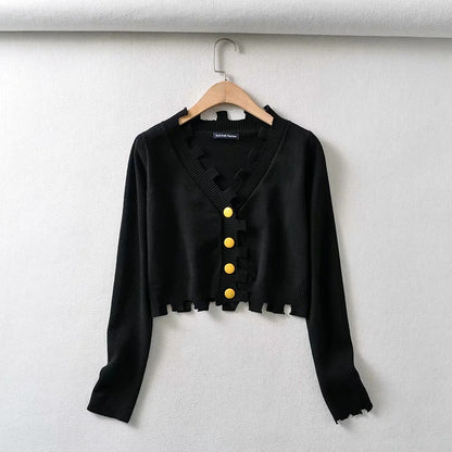 Single-breasted Irregular Knitting Sweater Cardigan