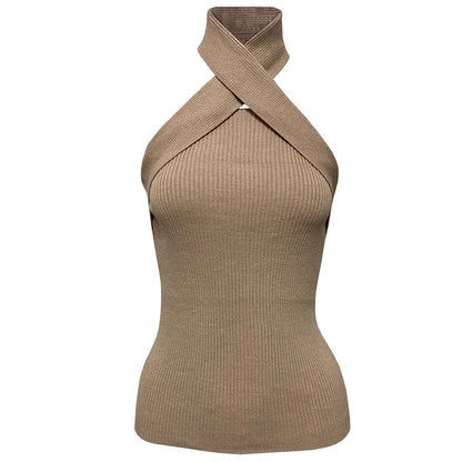 Cross Strapless Halter Camis Tops Sweaters