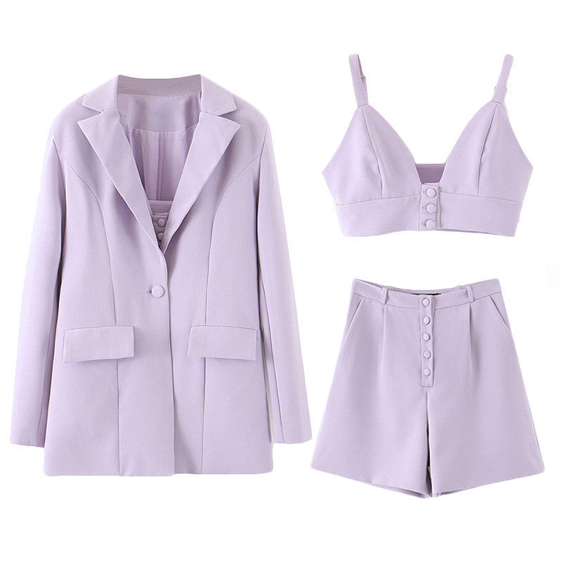 Blazer Suit Shorts Underwear Three-piece Suit Set
