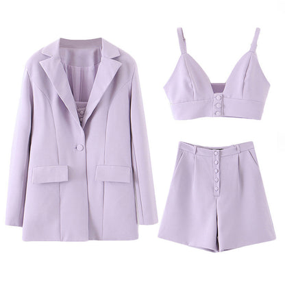 Blazer Suit Shorts Underwear Three-piece Suit Set