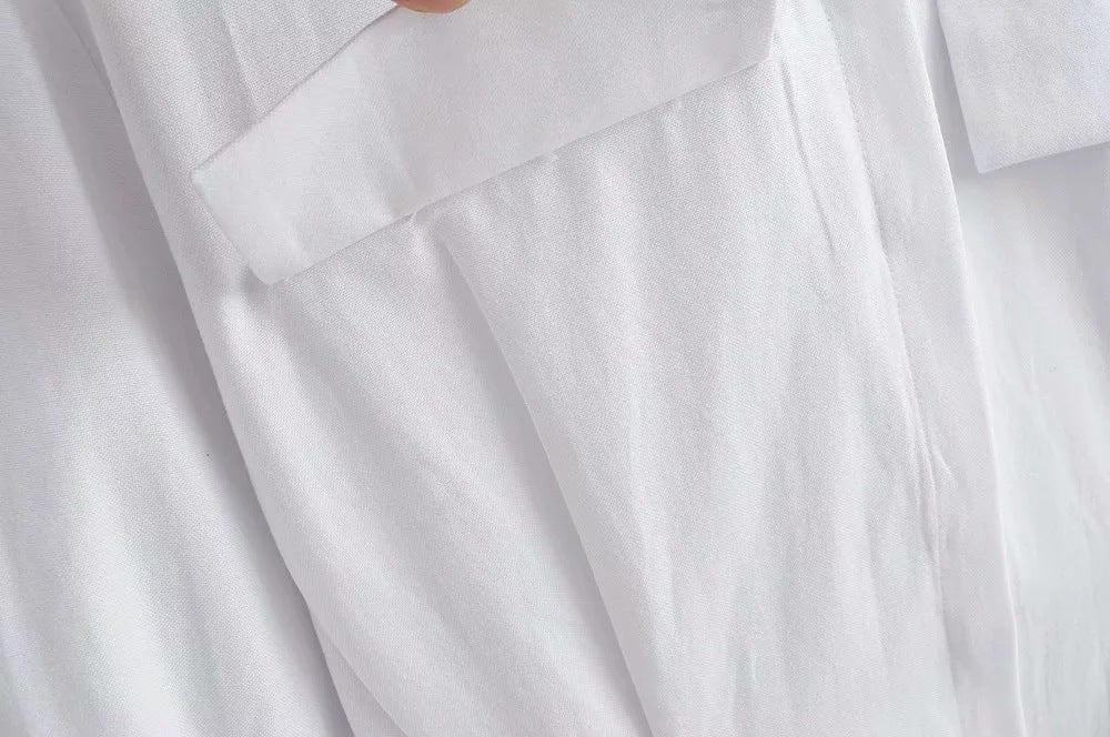 Pile Collar Single-breasted Shirred Frill Shirts Mini Dresses