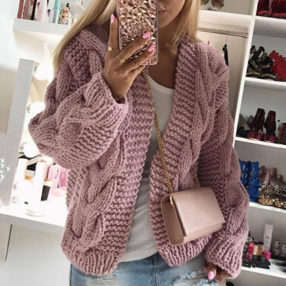 Multicolor Twist Knitting Sweater Cardigans