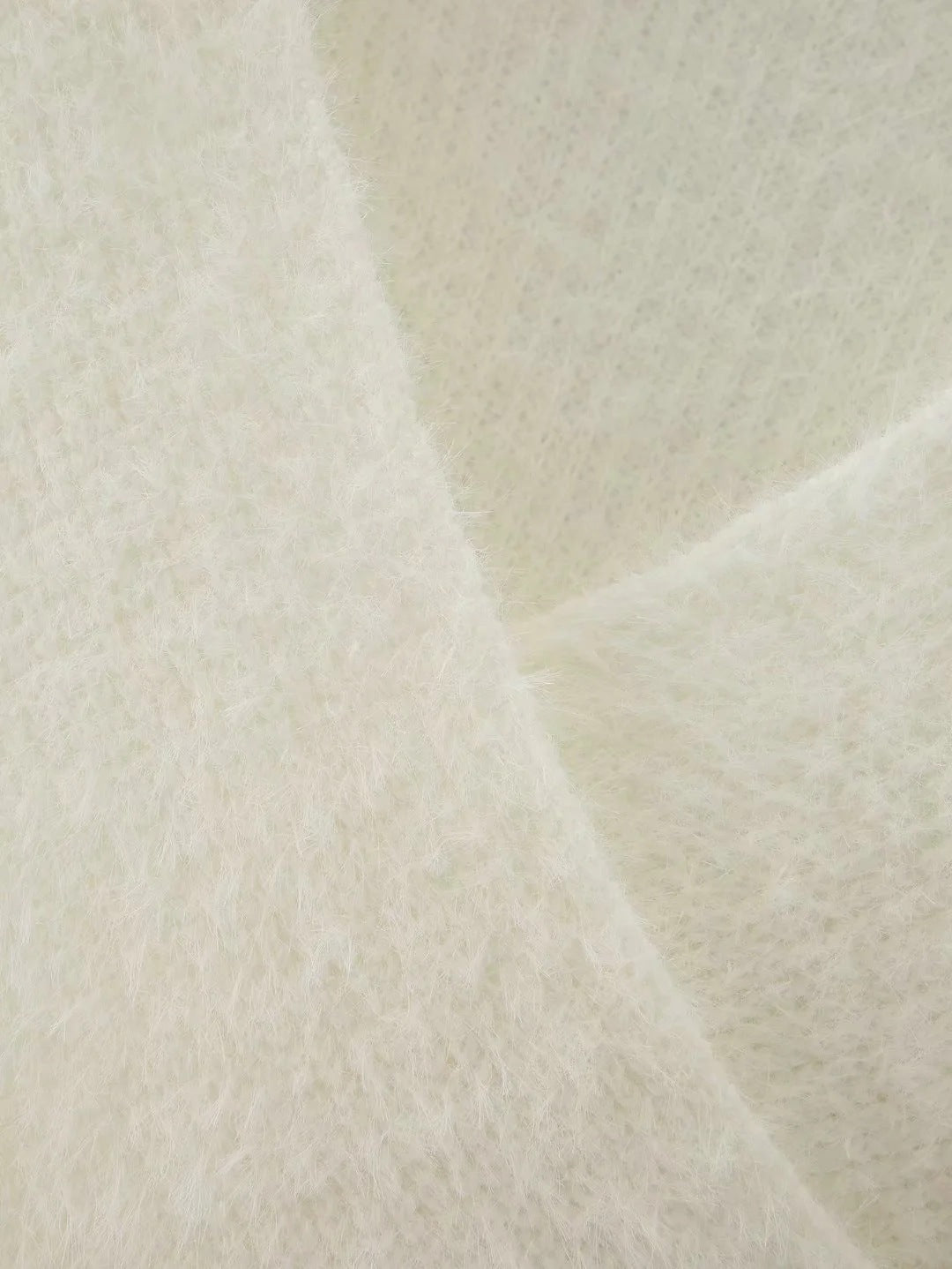 White Cross Collar Short Knit Sweater