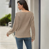 Wide Round Collar Splicing Knit Sweaters