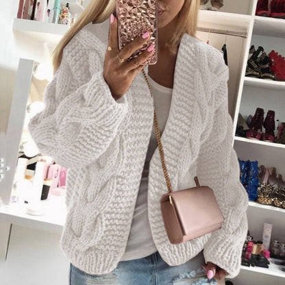 Multicolor Twist Knitting Sweater Cardigans