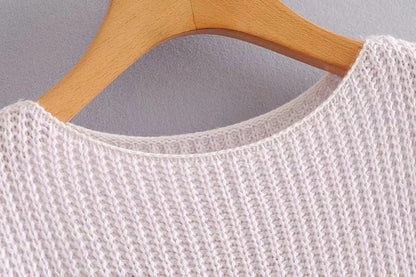 Lantern Sleeve Contrast Stripe Knitting Sweater
