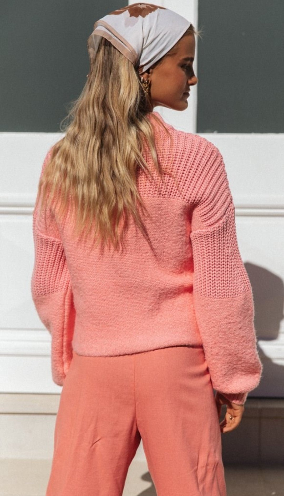 Bubbles Sleeves Splicing Casual Knitting Sweater