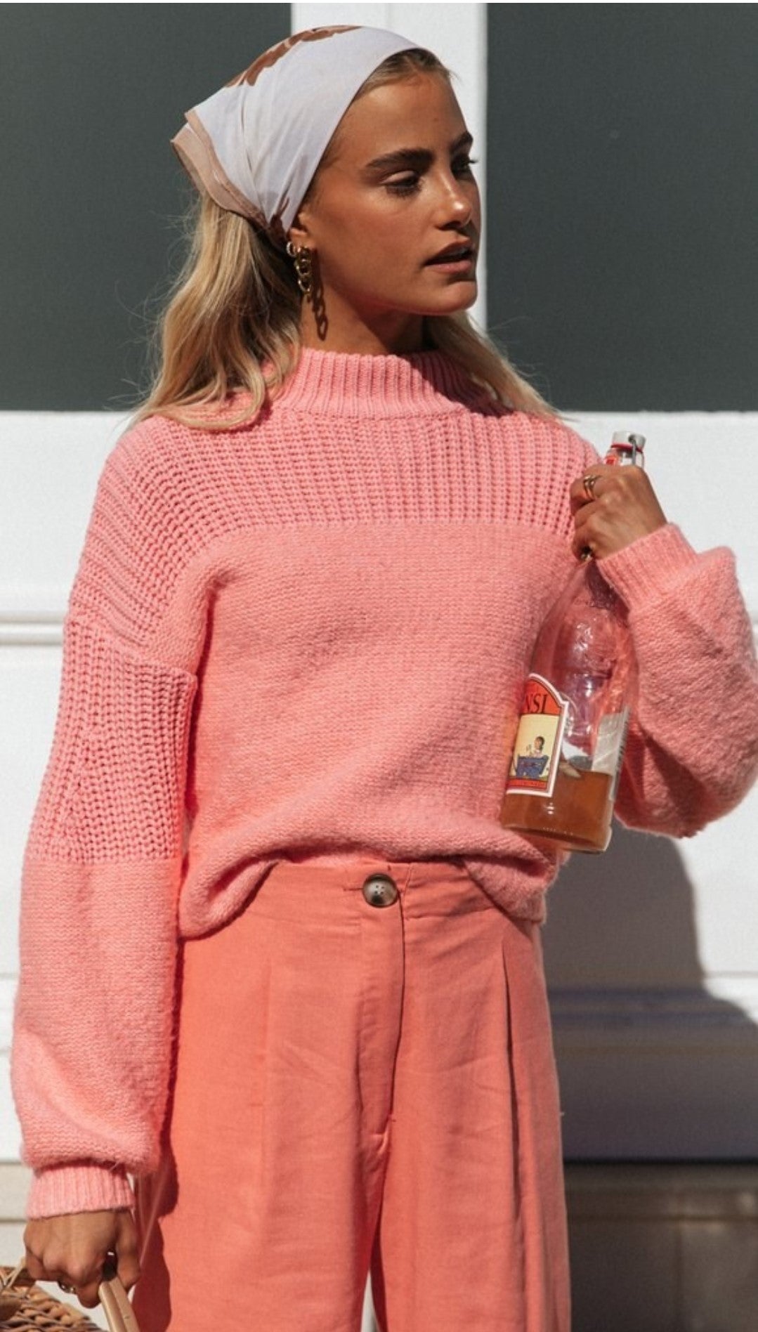 Bubbles Sleeves Splicing Casual Knitting Sweater