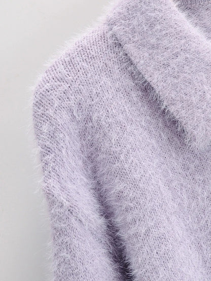 Peter Pan Collar Mohair Short Knit Sweater