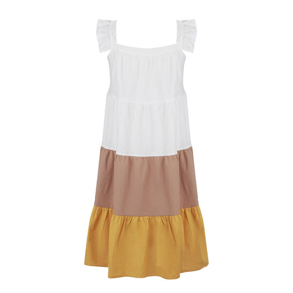 Suspender Flounced Ruffled Vacation Mini Dress