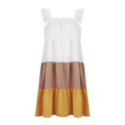 Suspender Flounced Ruffled Vacation Mini Dress