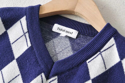 Knitting Diamond Lattice Vest Sweater