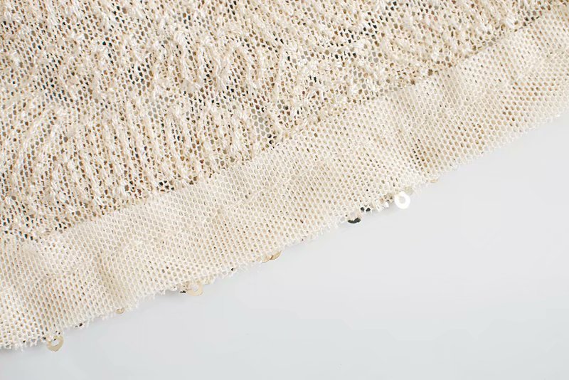 Sequins V-neck Pleated Elastic Waist Mini Dresses