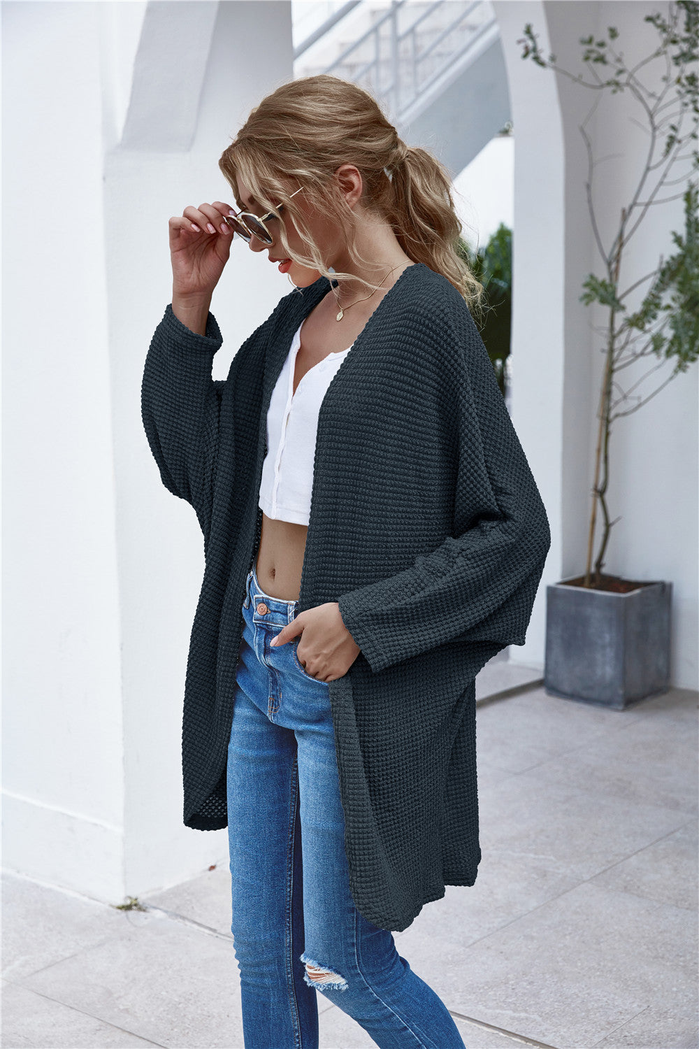 Casual Knit Batwing Sleeve Comfy Cardigans Outerwear