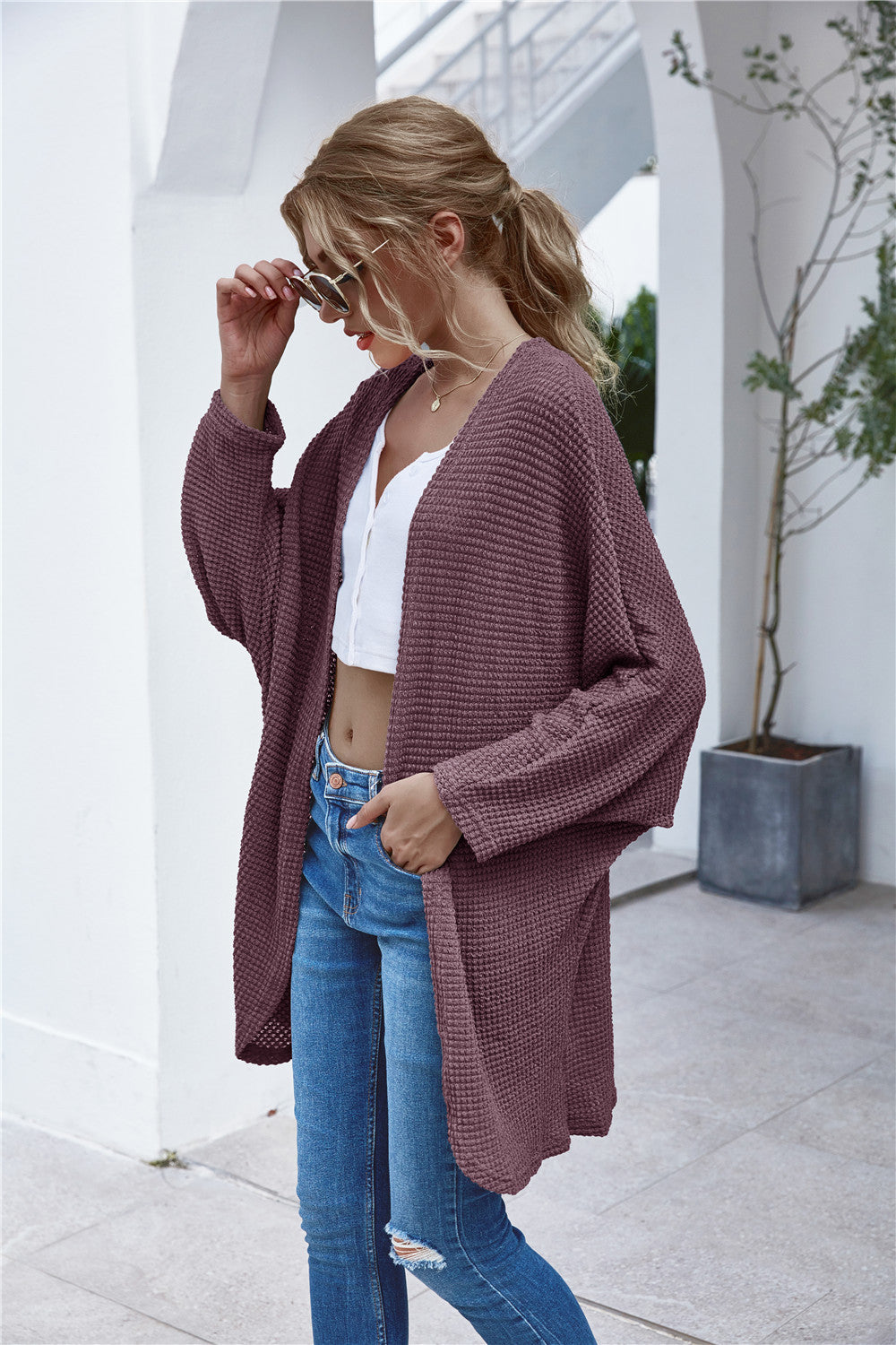 Casual Knit Batwing Sleeve Comfy Cardigans Outerwear