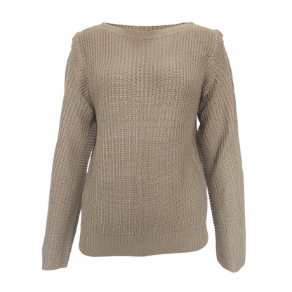 Wide Round Collar Splicing Knit Sweaters