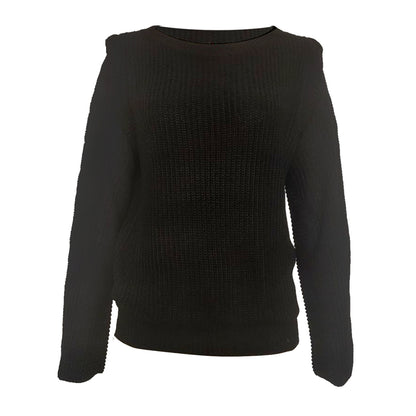 Wide Round Collar Splicing Knit Sweaters
