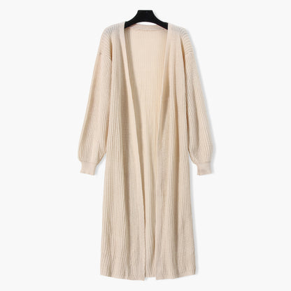 Apricot Lantern Sleeve V-neck Knitting Sweater Cardigans
