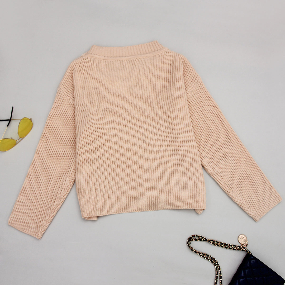 Casual Office Style Bowknot Knitting Sweater