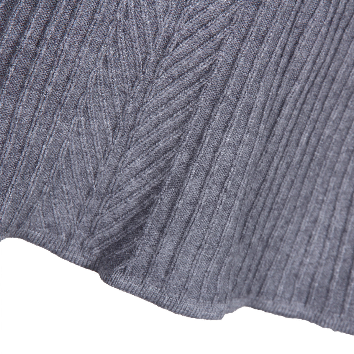 Ruffled Knit Slim-type Round Neck Sweaters