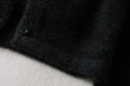 Single-breasted Mohair Camisole Cardigan Two-piece Suit Set