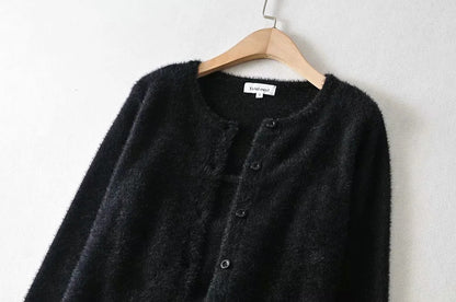 Single-breasted Mohair Camisole Cardigan Two-piece Suit Set
