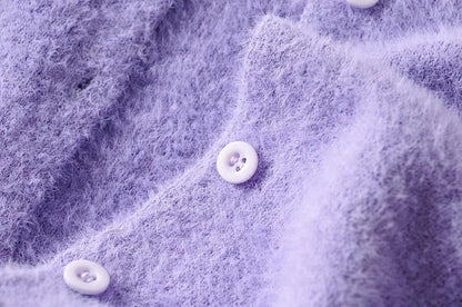 Single-breasted Mohair Camisole Cardigan Two-piece Suit Set