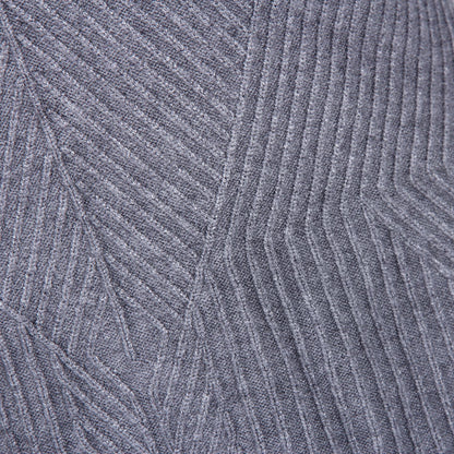 Ruffled Knit Slim-type Round Neck Sweaters