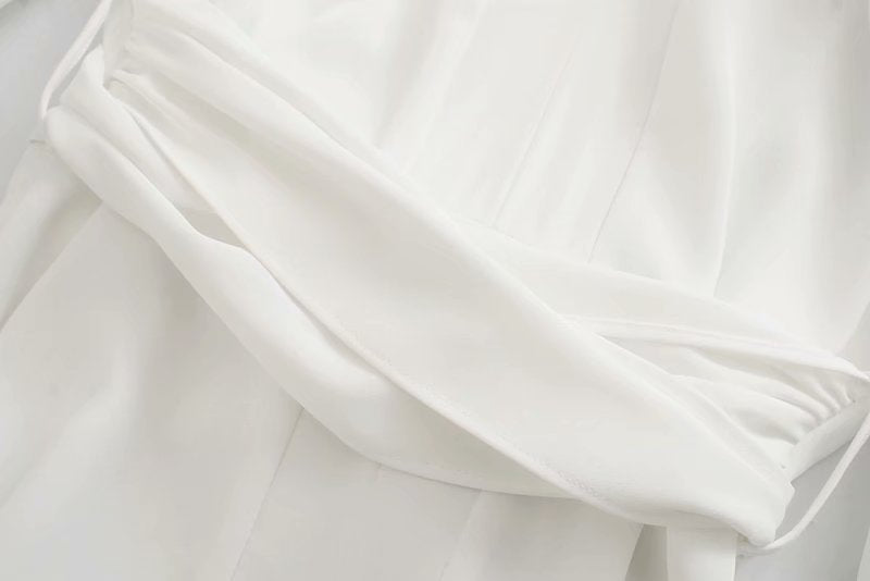 V-neck Tie-Back Slit Splicing Midi Dresses