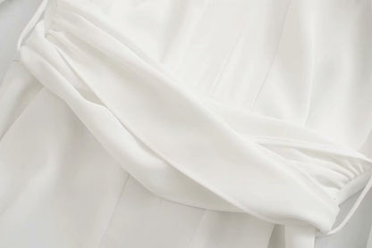 V-neck Tie-Back Slit Splicing Midi Dresses