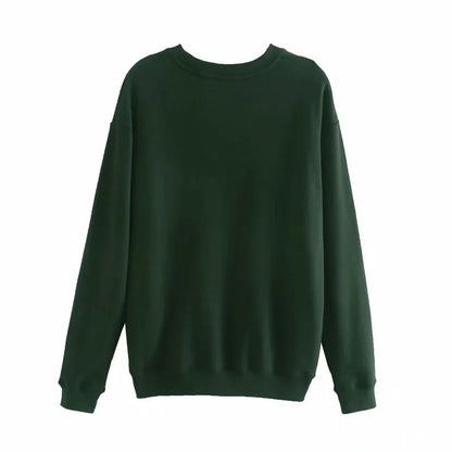 Oversize Embroidery Letter Round Collar Sweatshirts