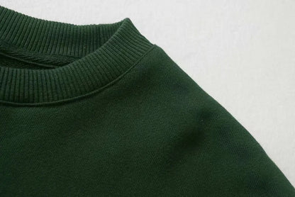 Oversize Embroidery Letter Round Collar Sweatshirts