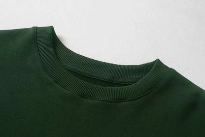 Oversize Embroidery Letter Round Collar Sweatshirts