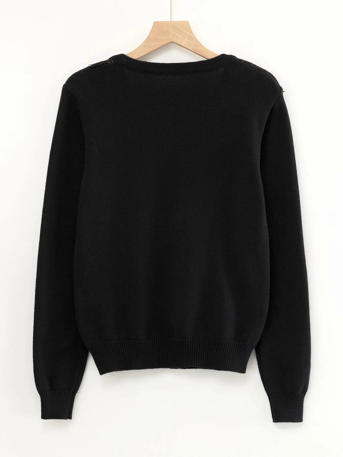 Black Diamond Lattice Knitting Sweater