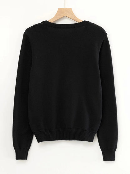 Black Diamond Lattice Knitting Sweater