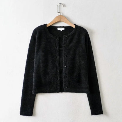 Single-breasted Mohair Camisole Cardigan Two-piece Suit Set
