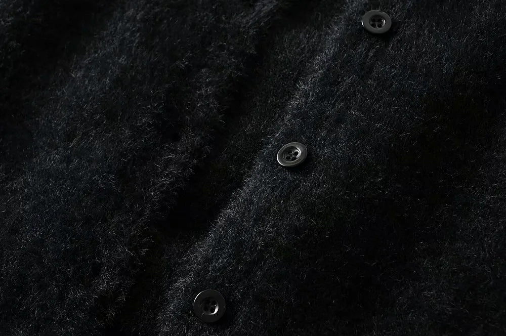 Single-breasted Mohair Camisole Cardigan Two-piece Suit Set